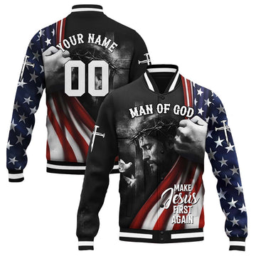 Make Jesus First Again Baseball Jacket