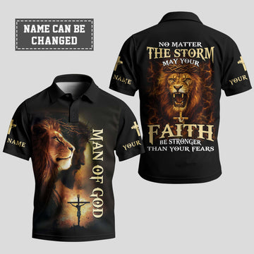 No Matter The Storm Lion Polo Shirt