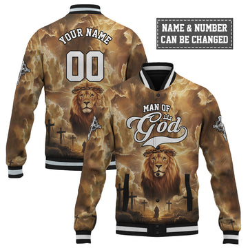 Man of God – Lion’s Courage Baseball Jacket