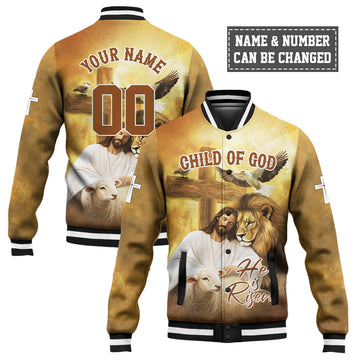 Jesus He Is Risen Baseball Jacket