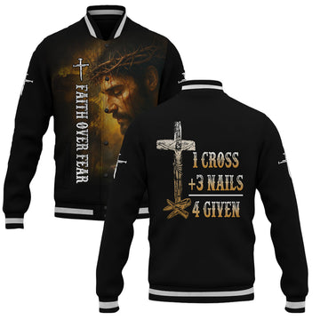 1 Cross 3 Nails 4 Given Baseball Jacket