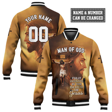 Fully Vaccinated by the Blood of Jesus Baseball Jacket