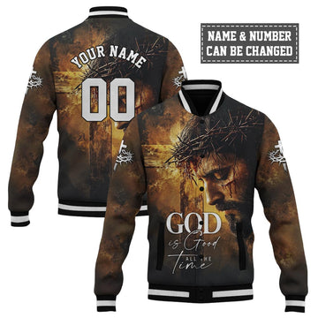 God is Good All The Time Baseball Jacket