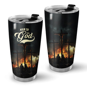 Man Of God Cross Stainless Steel Tumbler