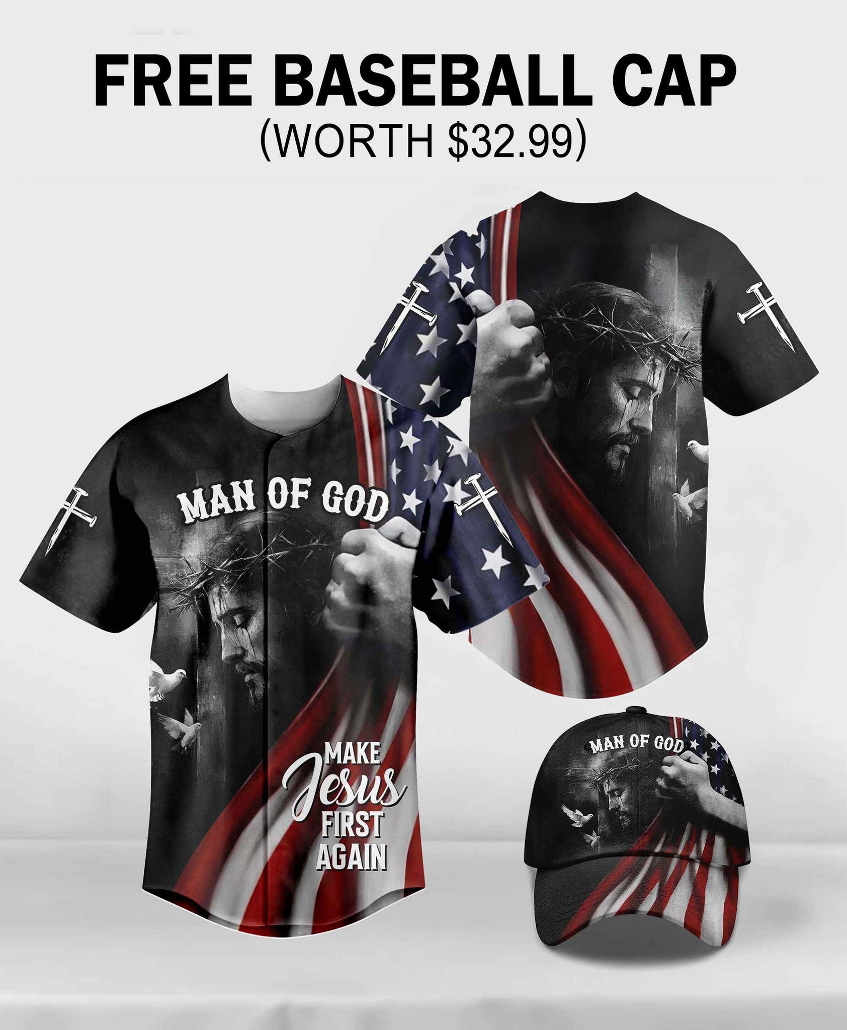 Make Jesus First Again Baseball Jersey Deal