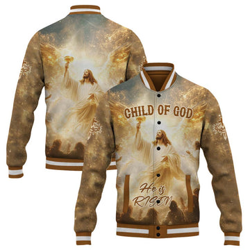 Child Of God He is Risen Baseball Jacket