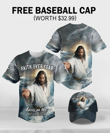 Faith Over Fear Jesus Baseball Jersey Deal